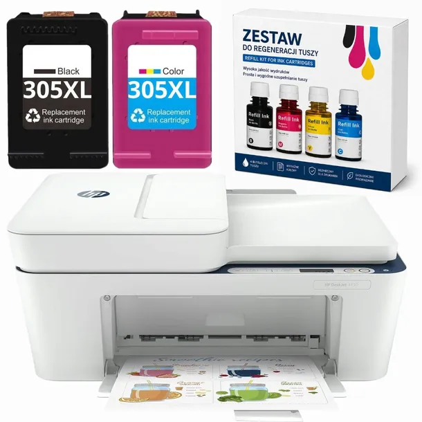 Drukarka Atramentowa HP DeskJet 4130 Tusze 305XL + Zestaw Regeneracyjny