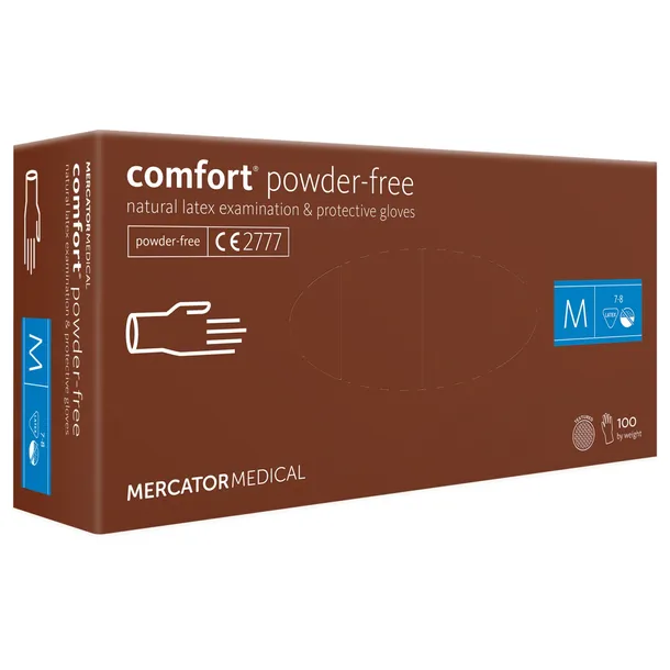 Rękawiczki jednorazowe lateksowe Mercator Medical Comfort r. M 100 szt.