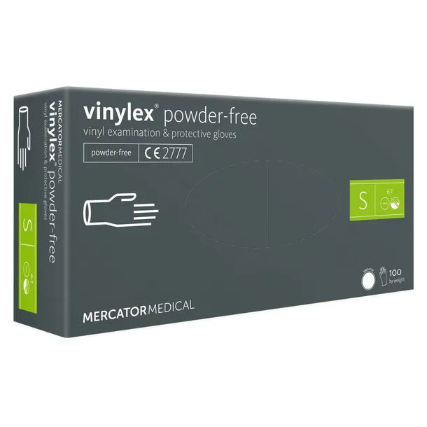 Rękawice winylowe bezpudrowe vinylex PF S 100 szt., rękawiczki jednorazowe