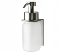 dozownik-mydla-szklany-250ml-srebrny-pompka-uchwyt-scienny-samoprzylepny