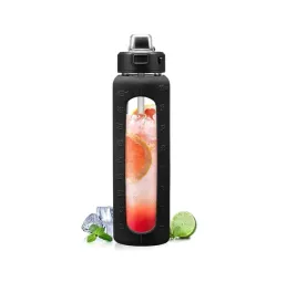 szklana-butelka-na-wode-z-silikonowym-etui-szczelna-czarna-bluego-900-ml