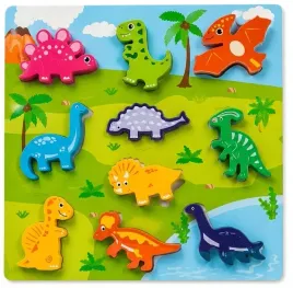 drewniane-puzzle-montessori-ukladanka-dopasowanie-ksztaltow-dinozaury