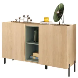 komoda-wloska-z-drzwiami-dab-lindberg-zielona-szalwia-130cm-kreando
