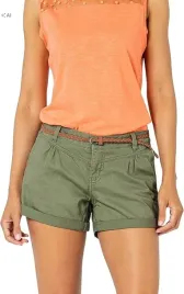 sublevel-zielone-bawelniane-szorty-damskie-casual-z-paskiem-40-7fa