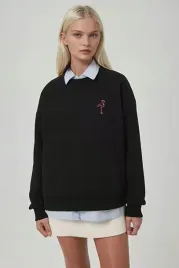 hiccup-czarna-bluza-damska-z-haftem-flaminga-i-gladkim-fakturem-m-5ia