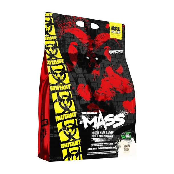 GAINER NA MASĘ białko węglowodany PVL Mutant mass 6800g Ciastko z kremem