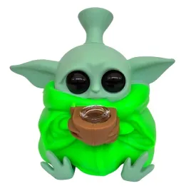 bongo-fajka-wodna-silikon-szklo-yoda-13cm-zielony