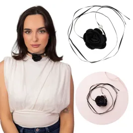 naszyjnik-choker-czarna-roza-perlowy-koralik-wiazany-elegancki