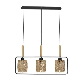 crown-lampa-wiszaca-czarny-3x40w-e27-abazur-bezowy