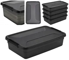 pojemnik-organizer-pod-lozko-29l-czarny-polprzezroczysty