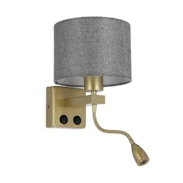 polo-lampa-kinkiet-zloty-1x40w-e27-2w-led-abazur-okragly-szary