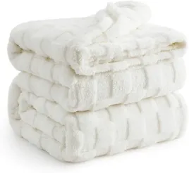 koc-bedsure-poliester-szachownica-bialy-krem-duzy-220-cm-x-240-cm