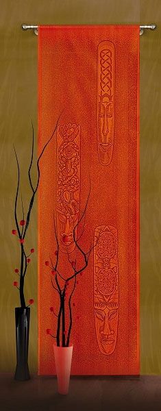 Panel Ekran AFRYKA MASKI 240 x 70 cm (pomarańcz)