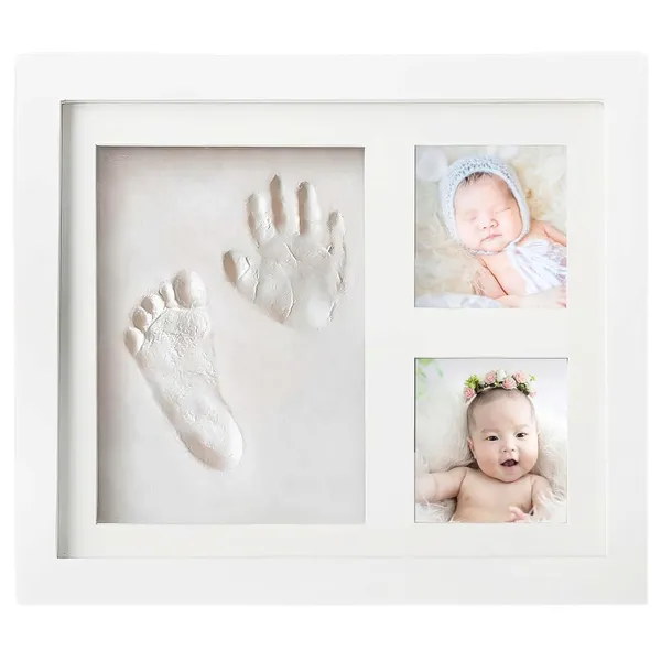 RAMKA NA ZDJĘCIE Z GLINKĄ NA ODCISK RĄCZKI STÓPKI PREZENT NA BABYSHOWER