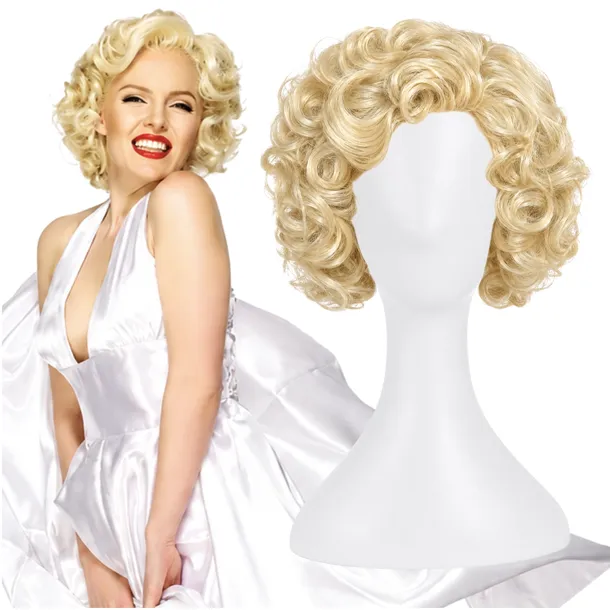 PERUKA Marilyn Monroe BLOND WŁOSY KRĘCONE W56
