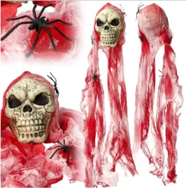 wiszaca-dekoracja-czaszka-z-welonem-pajaki-upior-halloween