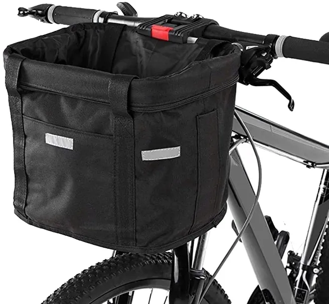 KOSZYK NA KIEROWNICĘ DO ROWERU ROWEROWY PIKNIK TORBA CZARNA 10L + UCHWYT