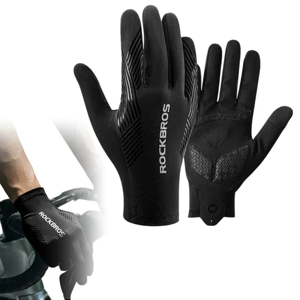 RĘKAWICZKI ROWEROWE DŁUGIE LETNIE NA ROWER CZARNE UNISEX ROCKBROS S