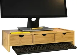 podstawka-pod-monitor-bambusowa-na-biurko-organizer-z-3-szufladkami