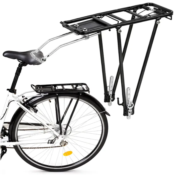 BAGAŻNIK ROWEROWY ALUMINIOWY MOCNY NA ROWER TYLNY WZMOCNIONY DO SZTYCY