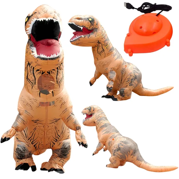 KOSTIUM STRÓJ NADMUCHIWANY DINOZAUR T-REX PRZEBRANIE NA HALLOWEEN COSPLAY