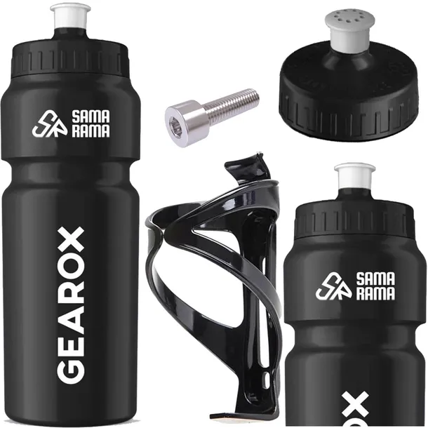 ZESTAW BIDON NA ROWER 750 ML + UCHWYT KOSZYK ROWEROWY DO BIDONU + ŚRUBY