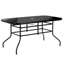 stol-ogrodowy-na-taras-140x80-cm-metalowy-ze-szklanym-blatem-czarny