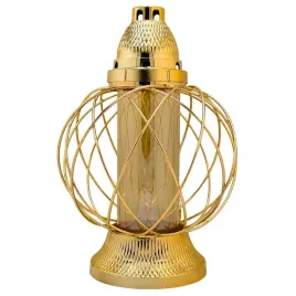 znicz-kula-metal-zlota-33cm-na-grob-szklany-rdzen