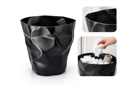 kosz-na-smieci-8l-czarny-okragly-design-3d-pod-biurko-efekt-papieru