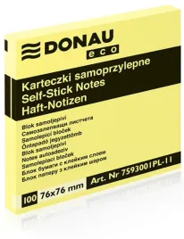 karteczki-samoprzylepne-bloczek-donau-eco-76x76mm-100-szt-zolte