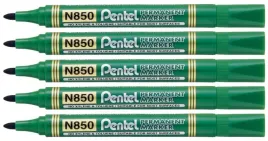 marker-permanentny-pentel-n850-okragly-zielony-5-sztuk