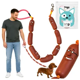 smycz-dla-malego-psa-linka-tasma-mocna-treningowa-smieszne-parowki-108-cm