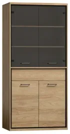 witryna-mediolan-kredens-dab-naturalny-197-x-92-x-4q-loft-czarne-wstawki-2d