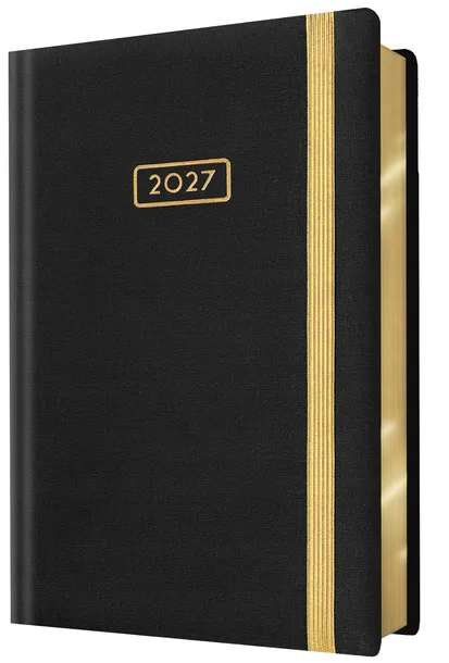 KALENDARZ KSIĄŻKOWY A5 DZIENNY 2027 BARWIONE METALIZOWANE BRZEGI BŁYSZCZĄCY