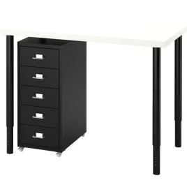 ikea-linnmon-olov-helmer-biurko-z-komodka-bialy-czarny