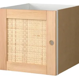 ikea-kallax-wklad-drzwiczki-sosna-plecionka-topola-33x33