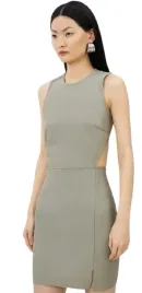 karen-millen-petite-sukienka-prosta-khaki-mini-m-b1f