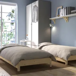 ikea-utaker-lozko-sztaplowane-2-materace-sosna-80x200cm