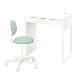 ikea-micke-orfjall-biurko-i-krzeslo-bialy-jasnozielony