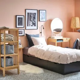 ikea-nordli-lozko-90x200-szuflady-materac-valevag-twardy-antracyt