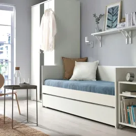 ikea-vihals-lezanka-z-wysuwanym-lozkiem-2-materace-80x200-bialy