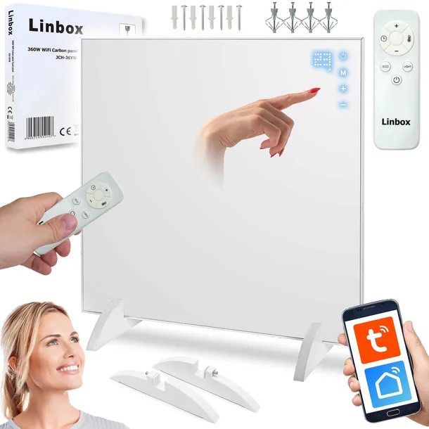 GRZEJNIK NA PODCZERWIEŃ IR PROMIENNIK 360W WIFI PILOT APLIKACJA TUYA 24m