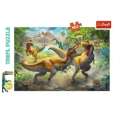 puzzle-160-elem-walczace-tyranozaury-trefl-stan-nowy