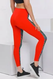 legginsy-damskie-czerwone-z-wielokolorowym-paskiem-bocznym-s-5ia