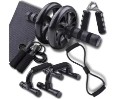 zestaw-do-cwiczen-fitness-7w1-roller-skakanka-sciskacz-uchwyty-czarno-szary