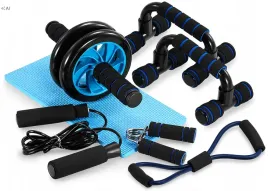 zestaw-treningowy-fitness-7w1-roller-ekspander-skakanka-czarno-niebieski