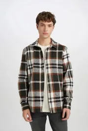 defacto-meska-koszula-casual-w-krate-brazowo-czarna-z-guzikami-l-5ia