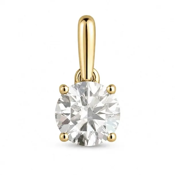 PIĘKNA KLASYCZNA DAMSKA ZŁOTA ZAWIESZKA Z MOISSANITEM 1 CT 14KT 585