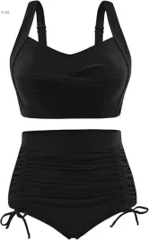 bikini-damskie-z-wysokim-stanem-umipubo-xl-czarne