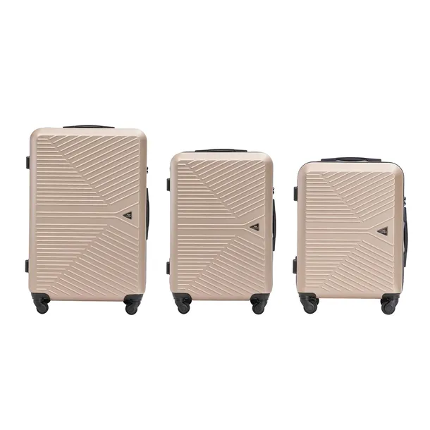 Komplet walizek WINGS 3 sztuki 100% poliwęglan TSA kółka 360° POLIKARBON